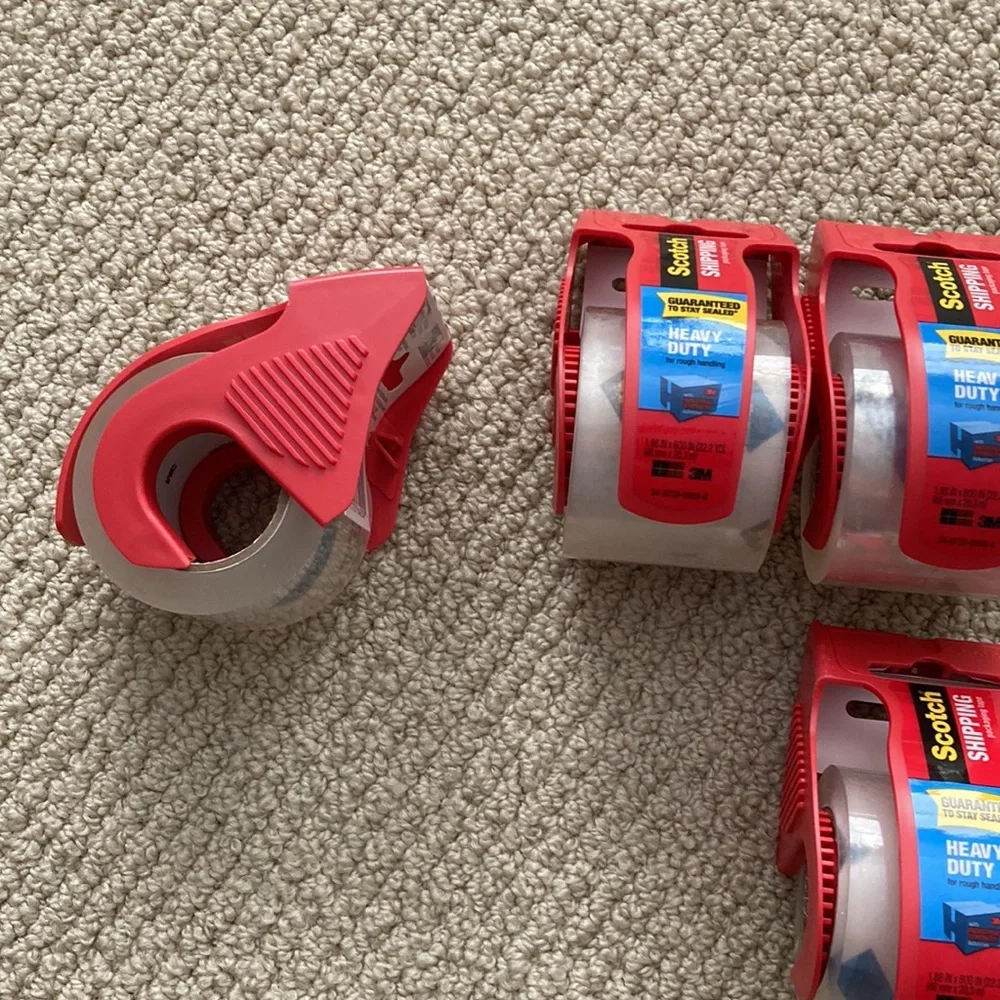 Scotch Shipping Tape Packaging Rollers Heavy Duty Pack of 4 88.8 yd Supplies NEW